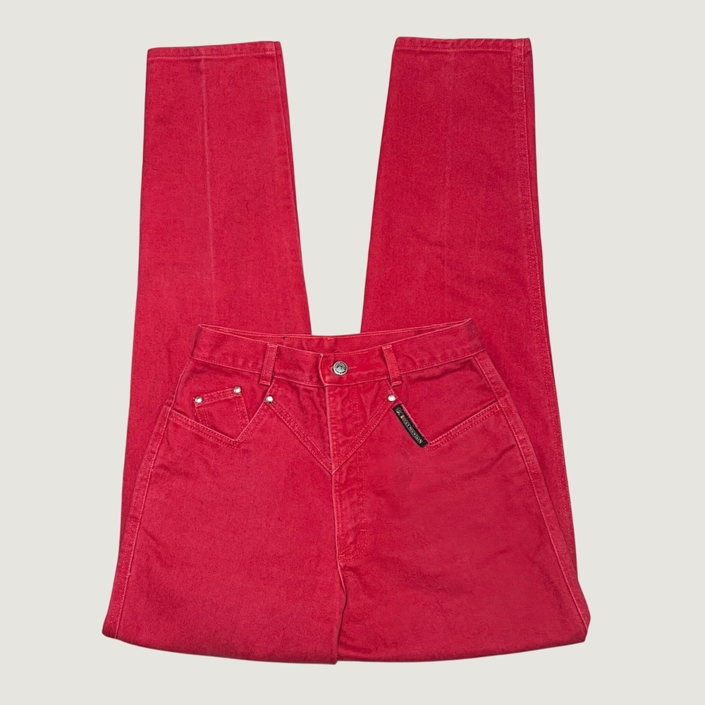 Vintage 90s Western Rockies Rocky Mountain Red High Waist Yoke Jeans 26 x 31.5